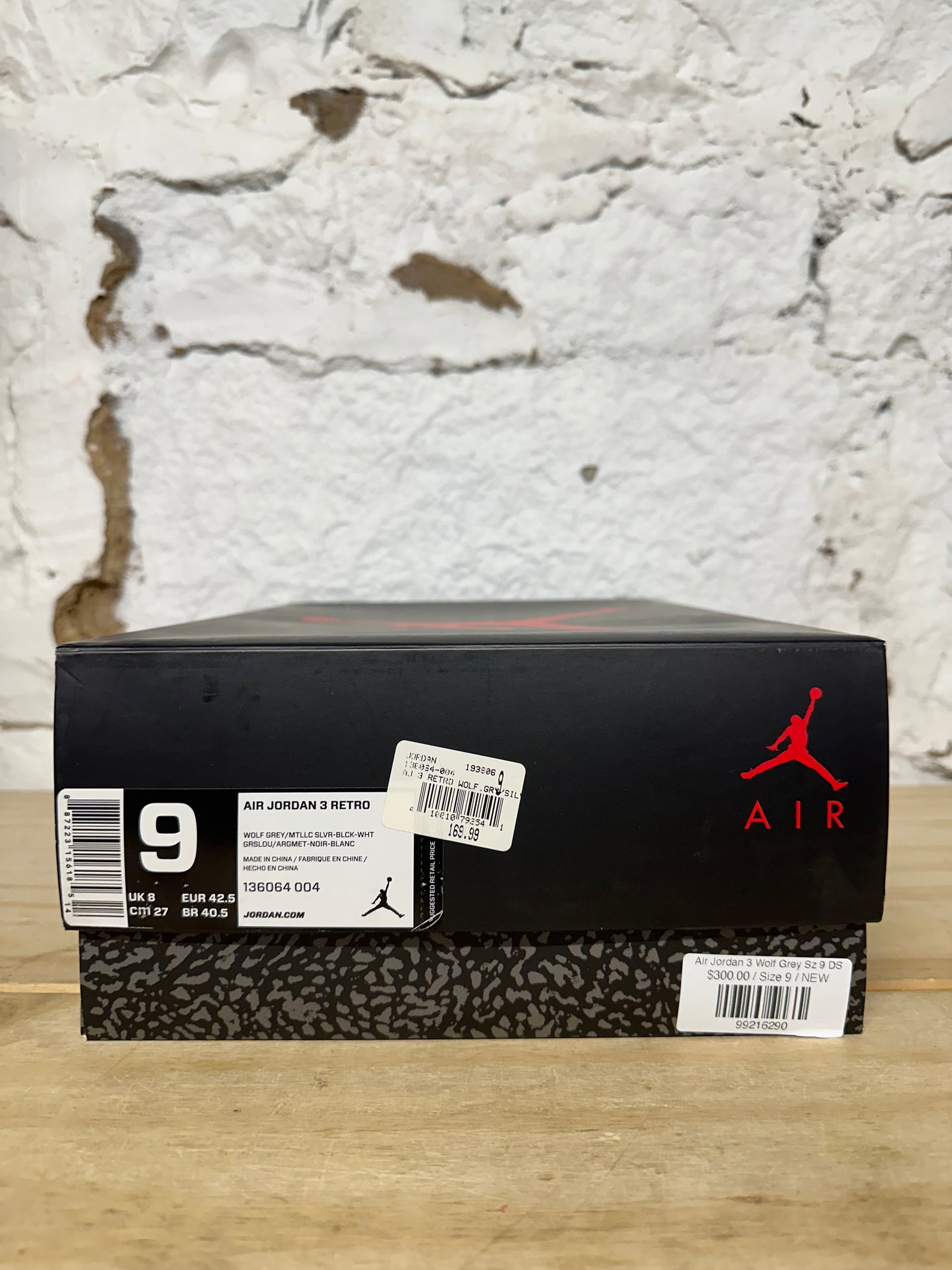 Air Jordan 3 Wolf Grey Sz 9 DS