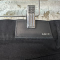 Amiri MX1 Silver Patch Black Denim Jeans Sz 34