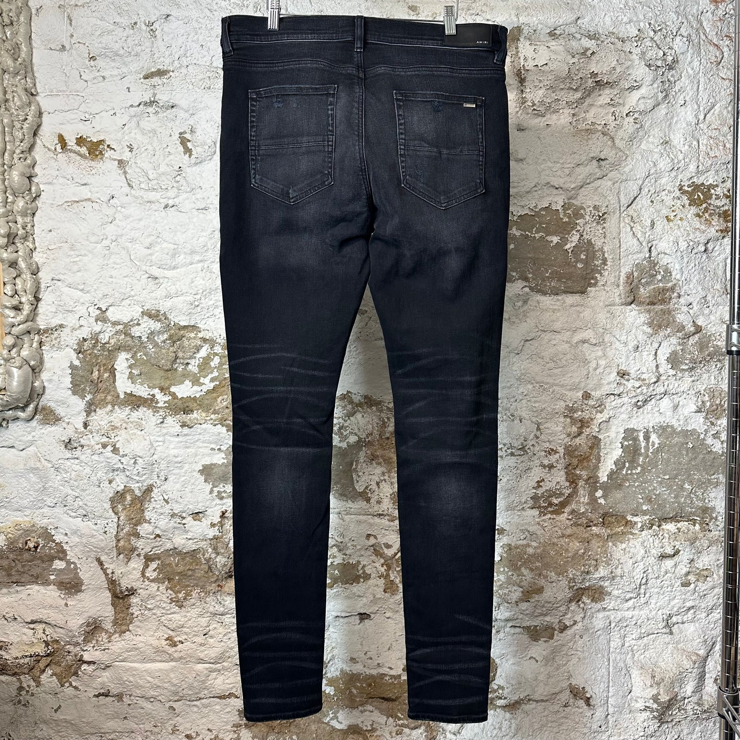 Amiri Cheetah Thrasher Black Denim Jeans Sz 36