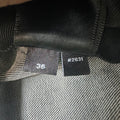 Amiri MX1 Black Leather Grey Denim Jeans Sz 36