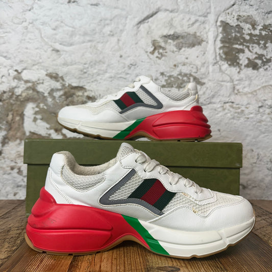 Gucci Rhyton White Red Green Sneaker Sz 7