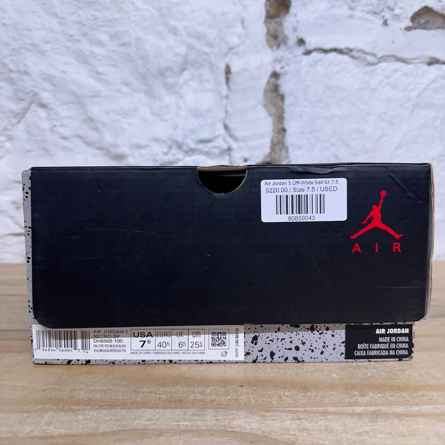 Air Jordan 5 Off-White Sail Sz 7.5