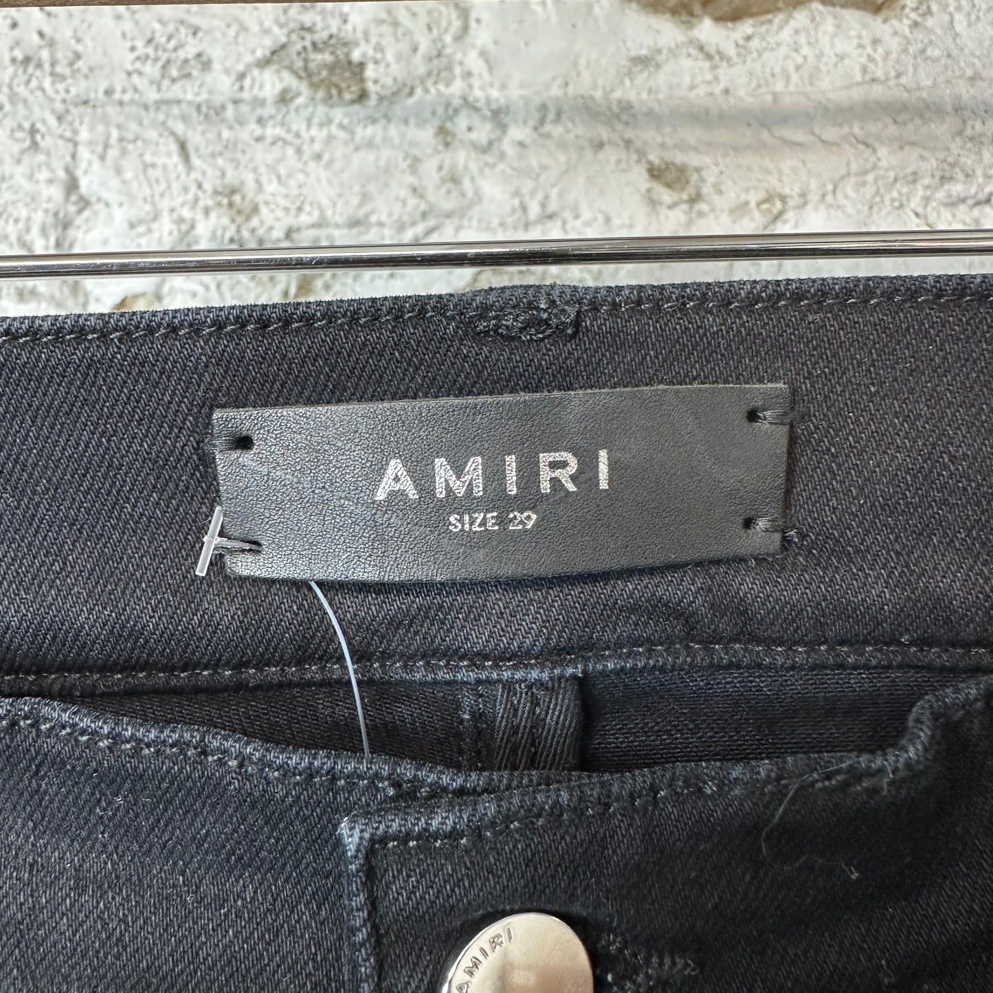 Amiri MX1 Grey Art Patch Black Denim Jeans Sz 29