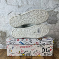 Dolce Gabbana Melting Logo Black White Portofino Sneaker Sz 8