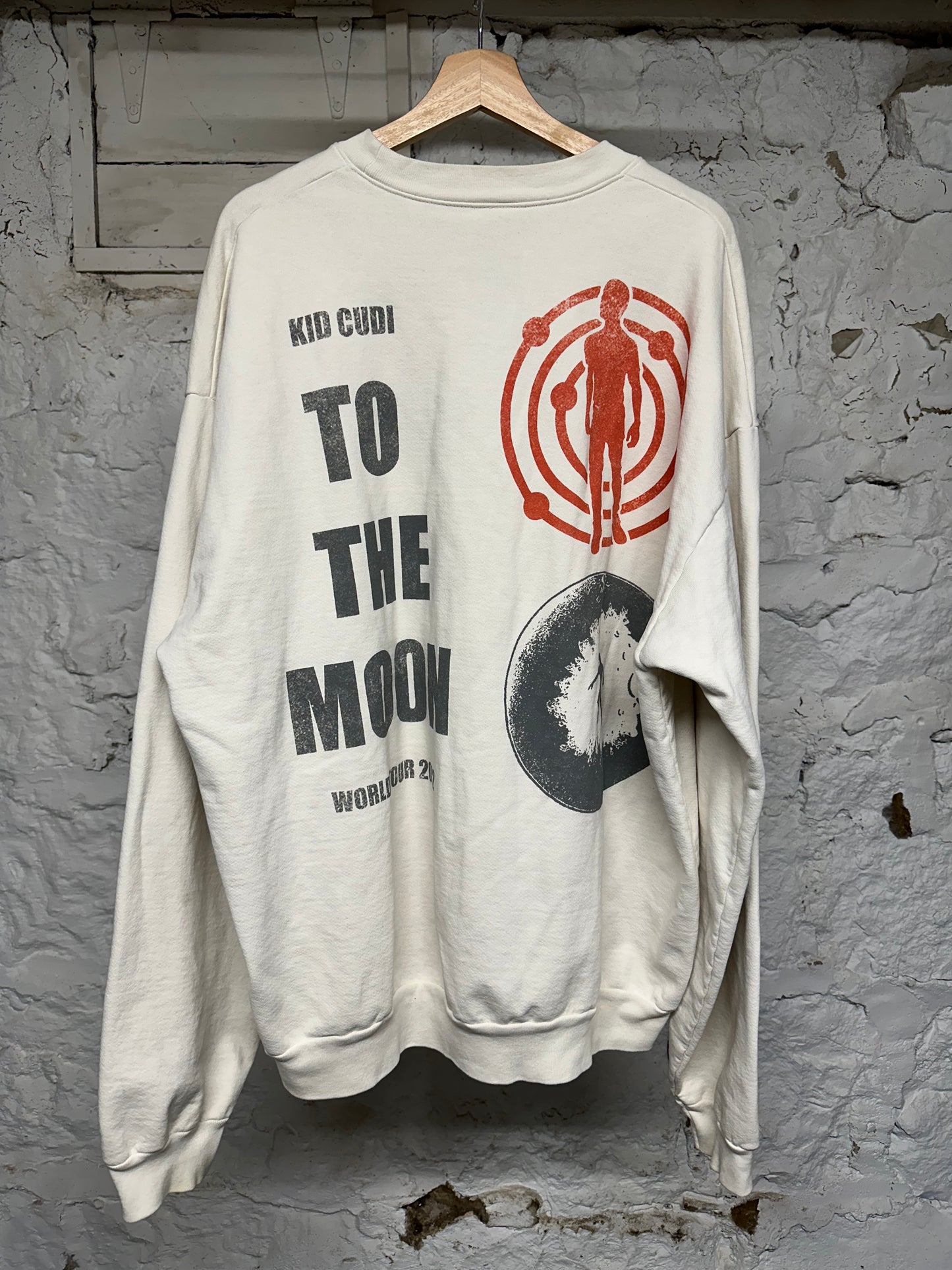 Kid Cudi To The Moon White Crewneck Sz XXL