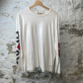 CDG Sleeve Logos L/s White Sz XL