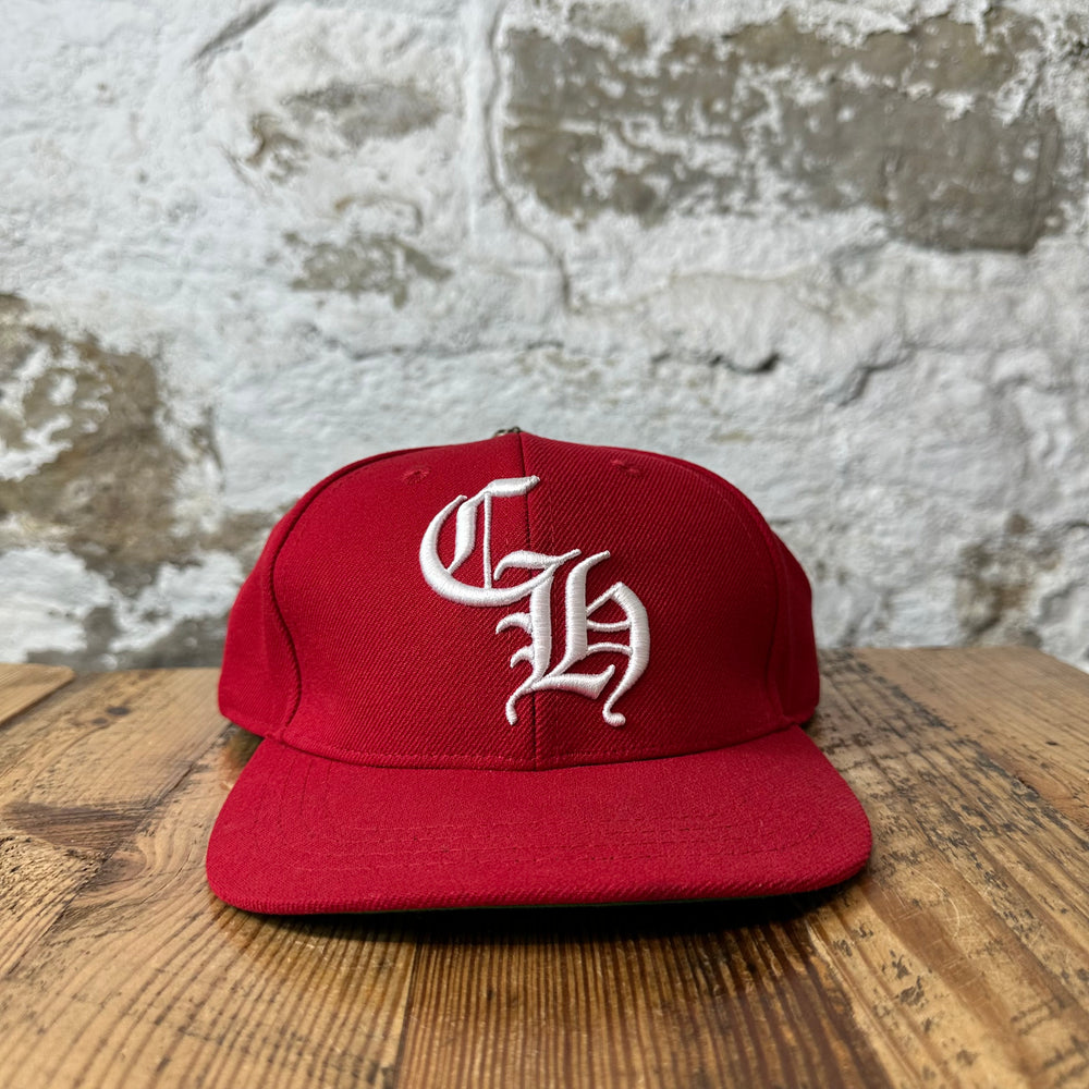 Chrome Hearts White CH Logo Red Hat