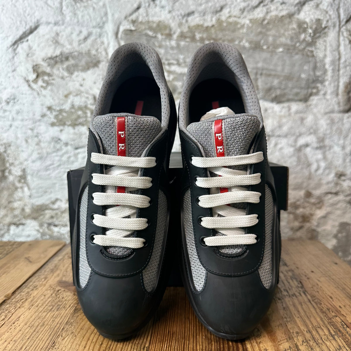 Prada Americas Cup Black Rubber Sneaker Sz 7 (40)