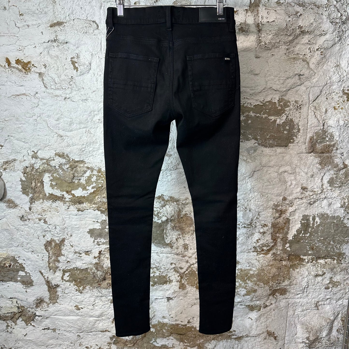 Amiri MX1 Camo Patch Black Denim Jeans Sz 29