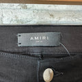 Amiri MX1 Black Leather Black Denim Jean Sz 32