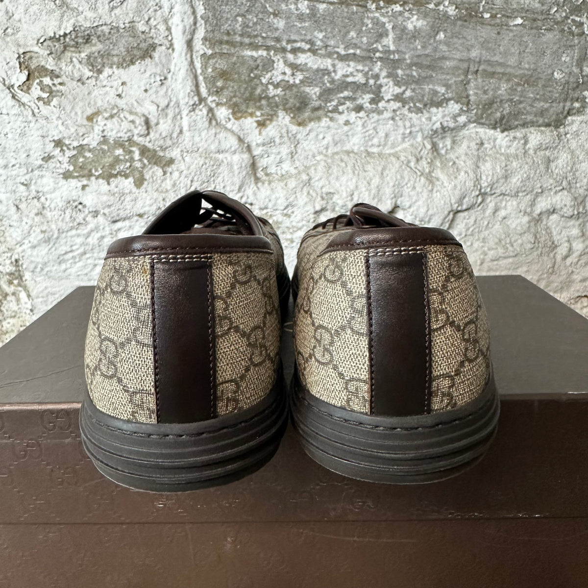 Gucci Brown Canvas GG Monogram Sneaker Sz 13