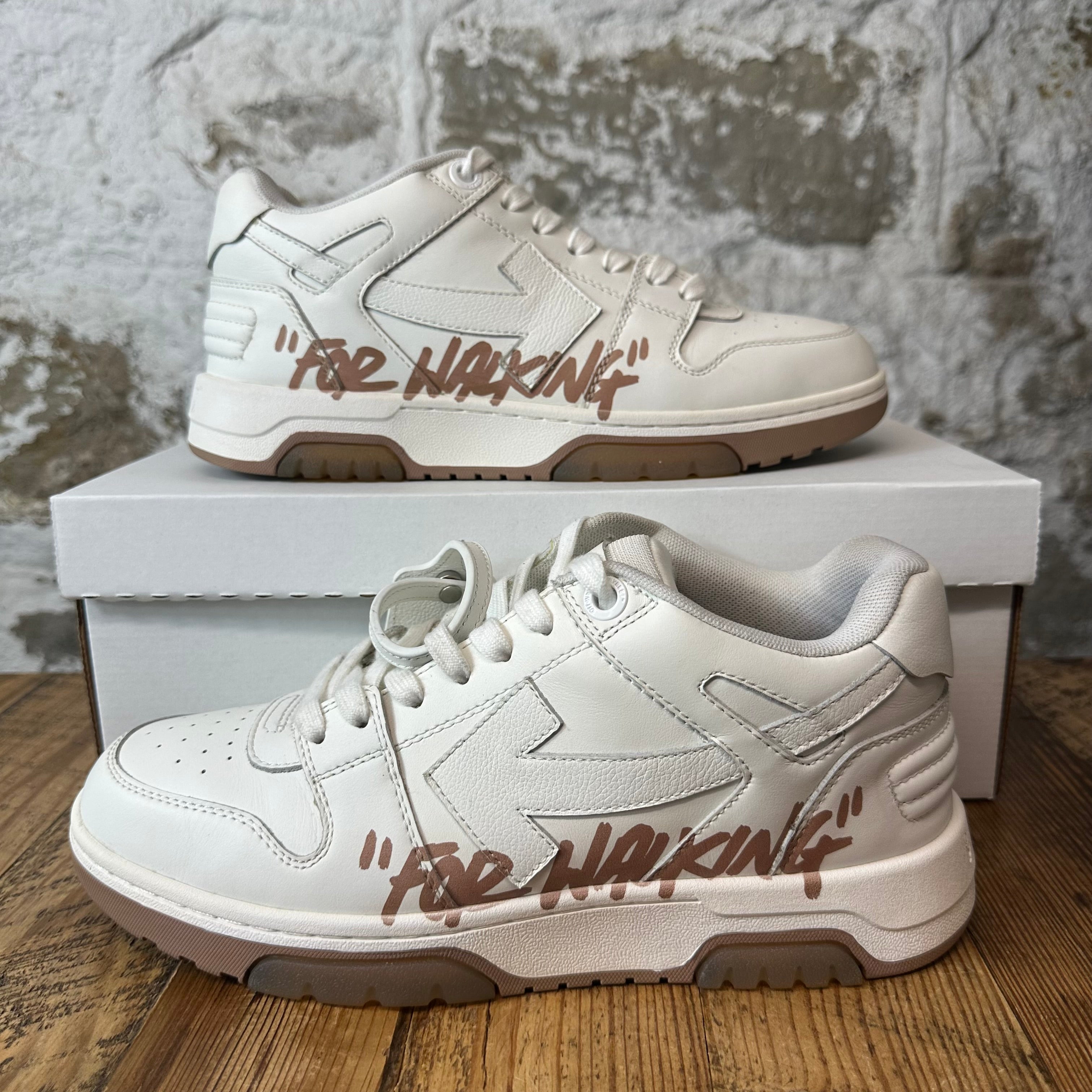 Off-White Out Of Office Brown White For Walking Sneaker Sz 8 (41)