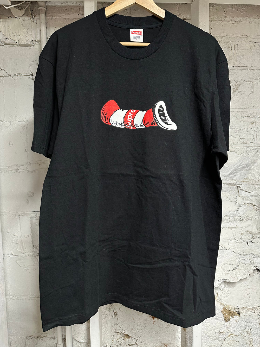 Supreme Cat In The Hat Black T-Shirt Sz L