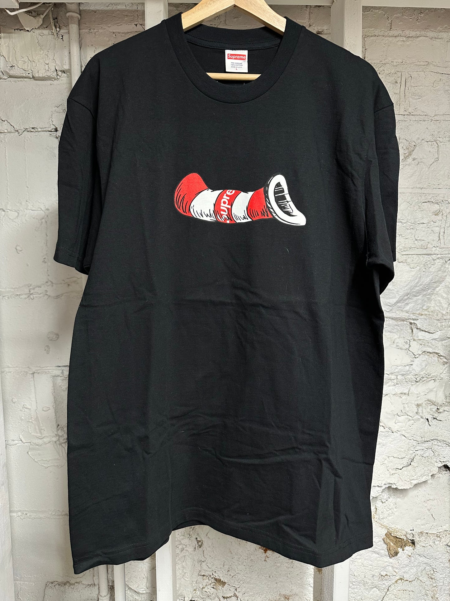 Supreme Cat In The Hat Black T-Shirt Sz L