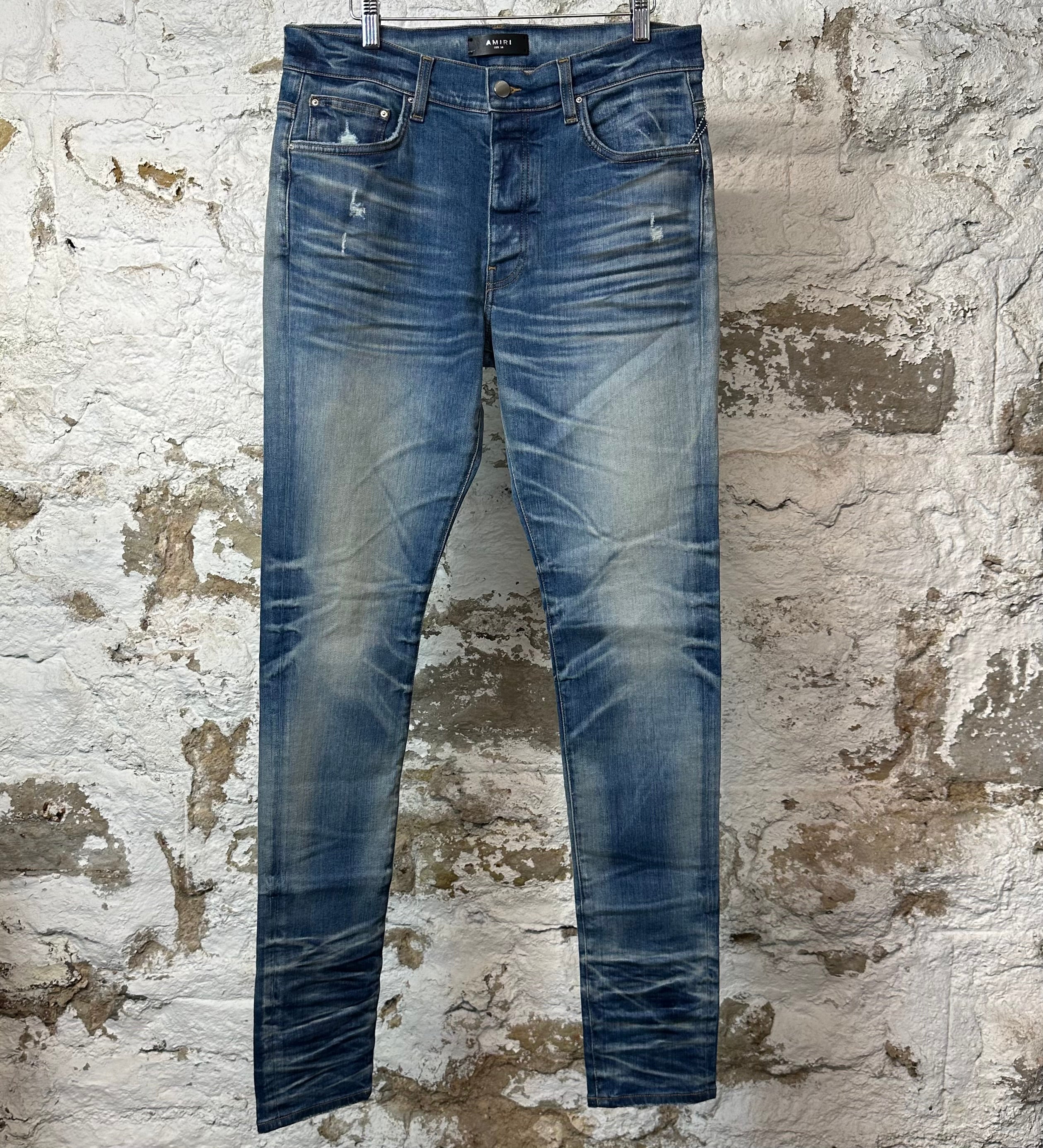 Amiri Plain Blue Denim Jeans Sz 34