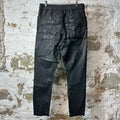Rick Owens DRKSHDW Black Waxed Cargo Creatch Pants Sz M