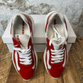 Prada Americas Cup Red Patent Grey White Sneaker Sz 7