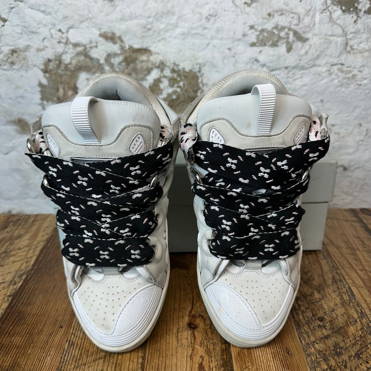 Lanvin Curb Black White Lace Gray Sneaker Sz 9 (42)