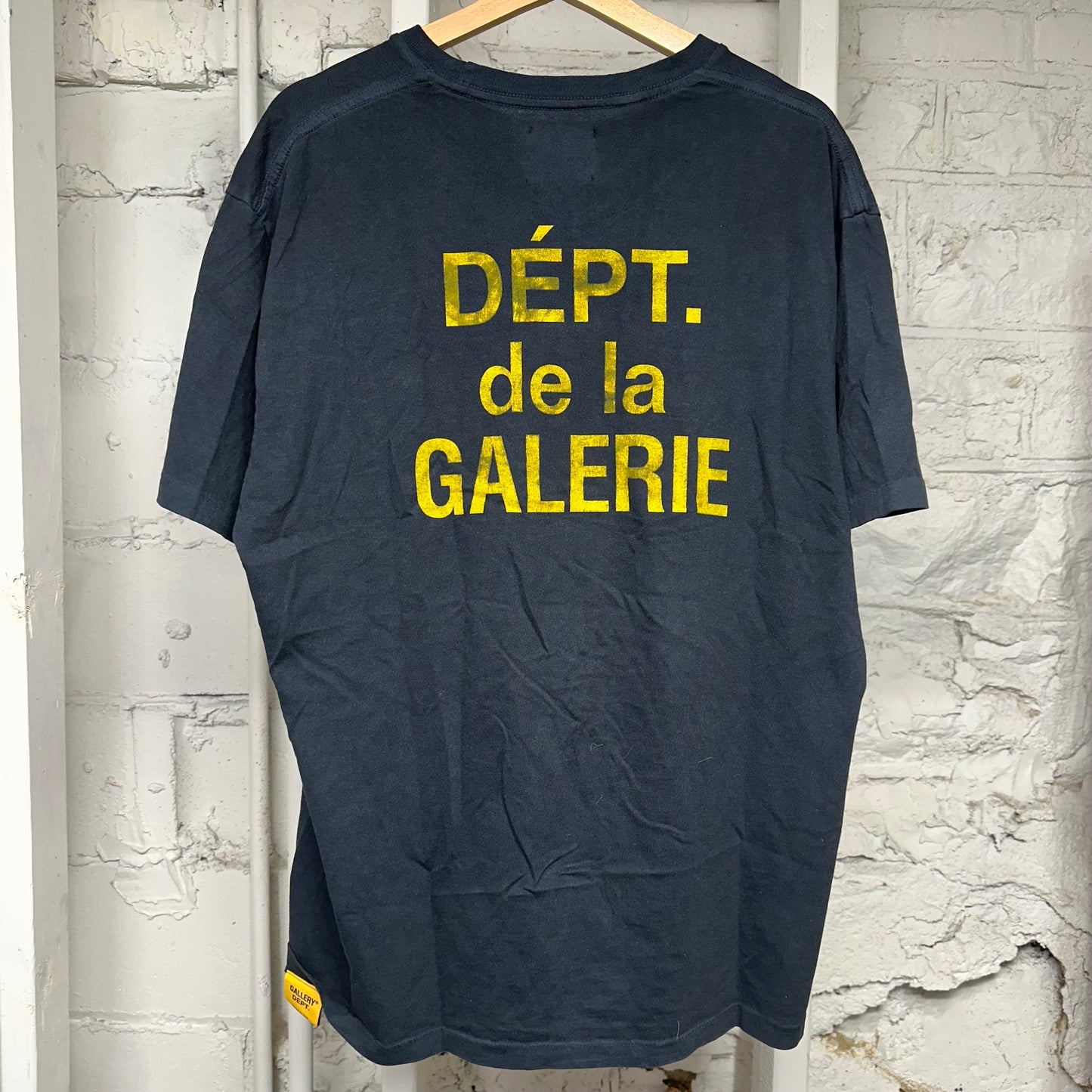 Gallery Dept Yellow Chest Spell-Out T-Shirt Sz L
