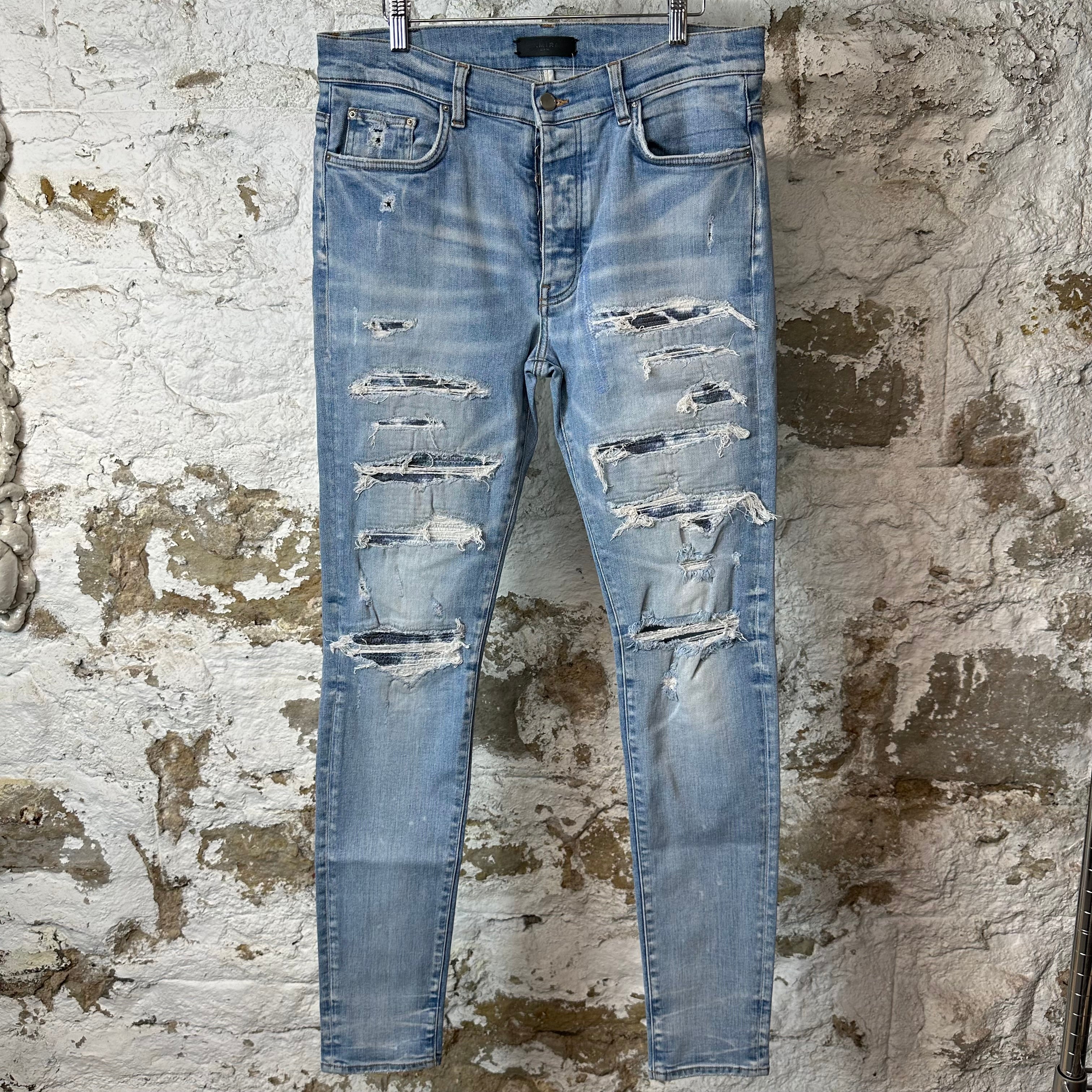 Amiri MX1 Blue Tie Dye Blue Denim Jeans Sz 34