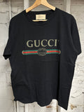 Gucci Black Classic Logo T-shirt Sz XS