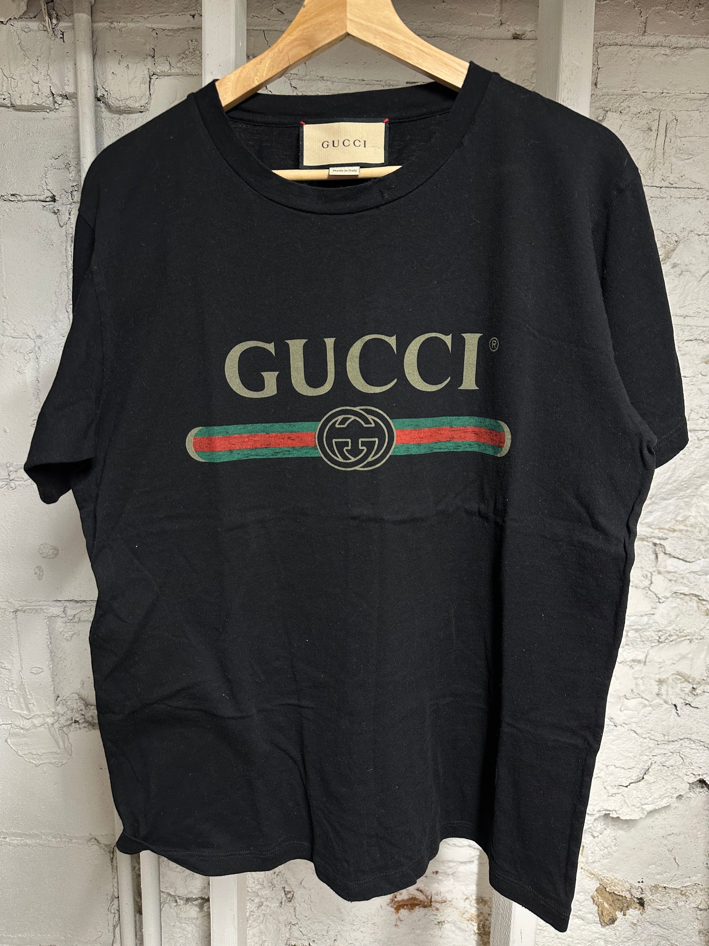 Gucci Black Classic Logo T-shirt Sz XS