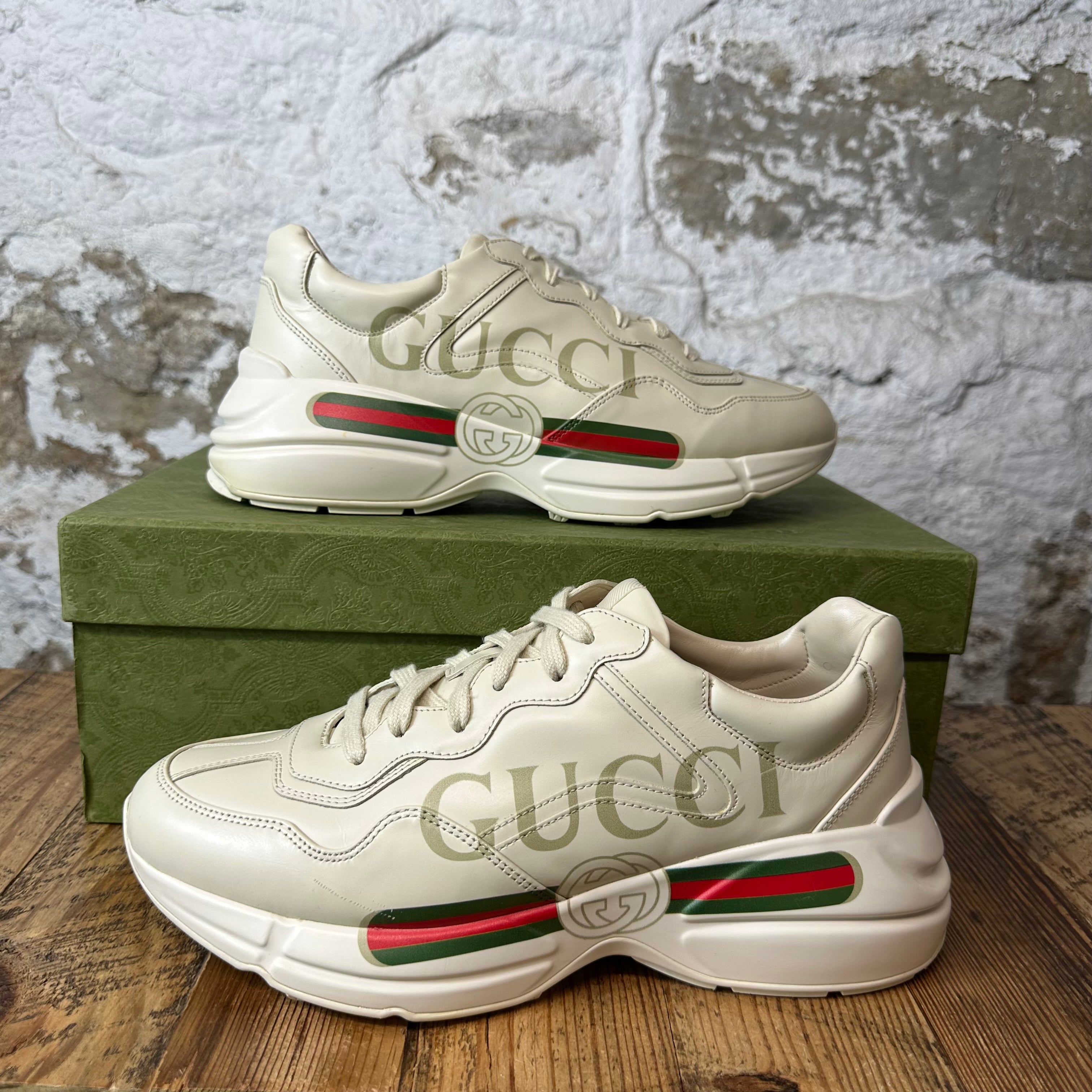 Gucci Rhyton Vintage Logo Cream Sneaker Sz 8