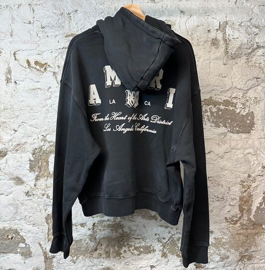 Amiri Cracked White Spell Black Hoodie Sz M
