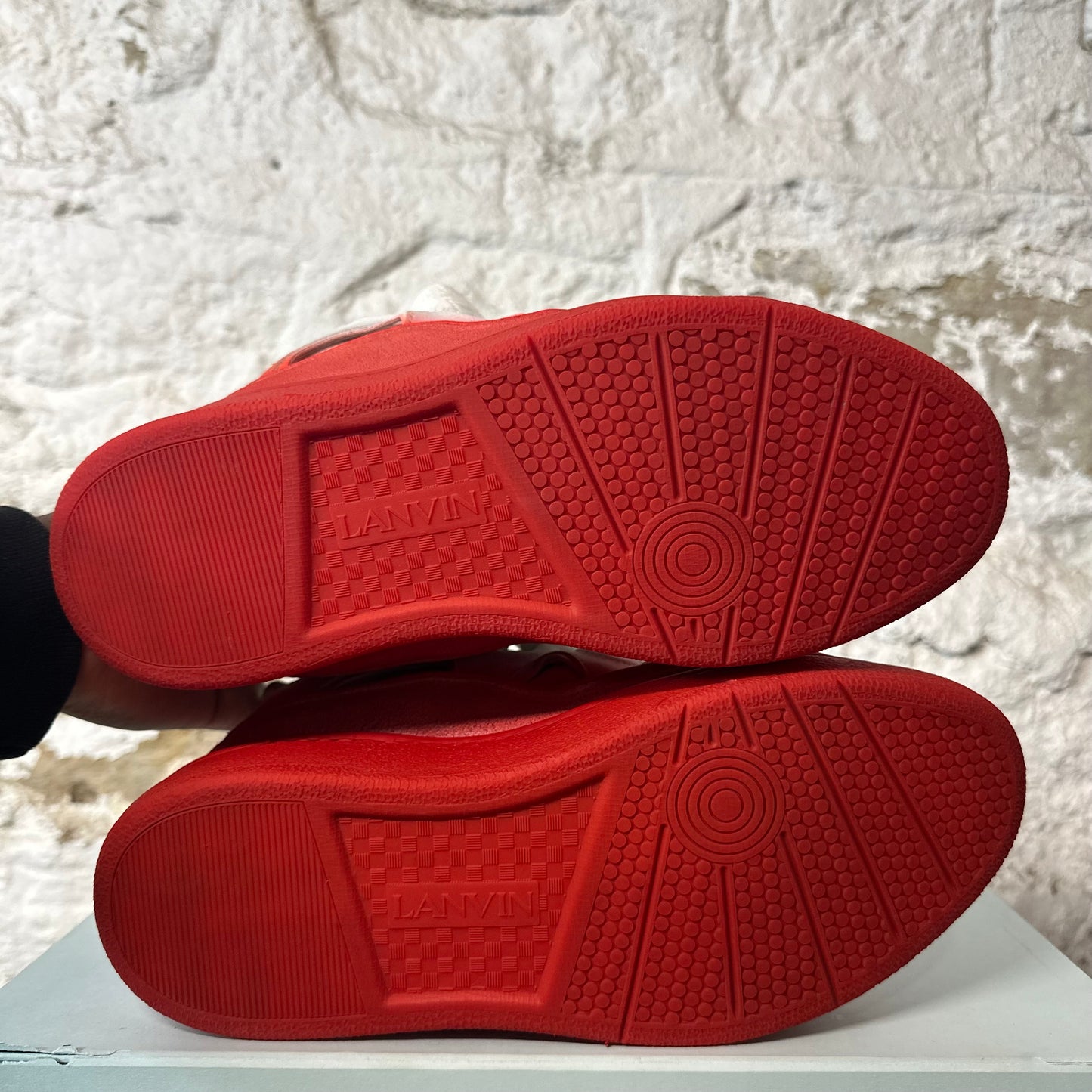 Lanvin Curb White Red Dyed Sneaker Sz 9 (42)