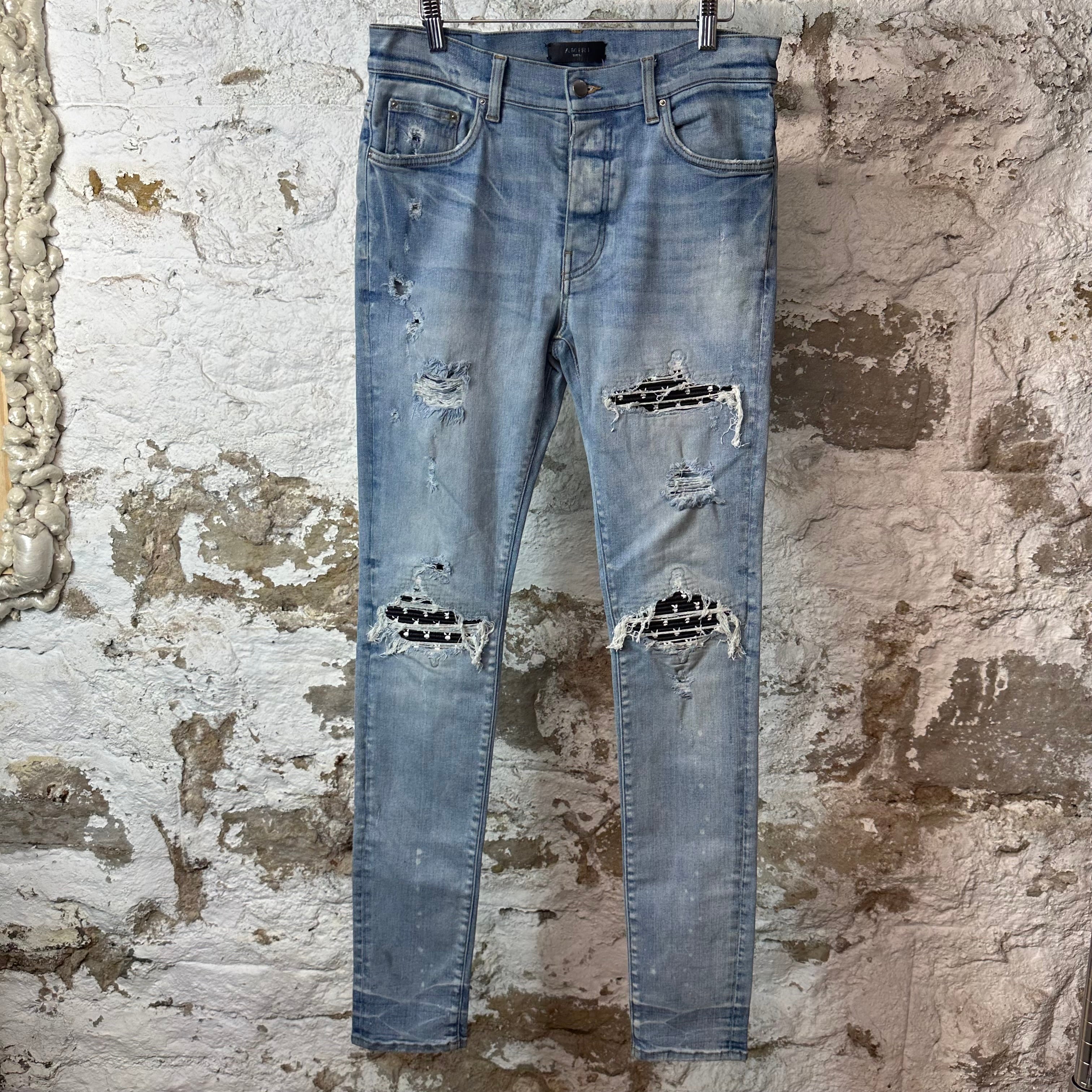 Amiri MX1 Black Playboy Blue Denim Jeans Sz 32