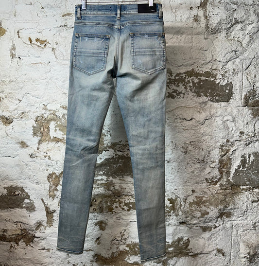 Amiri MX1 Biker Patches Blue Denim Jeans Sz 29