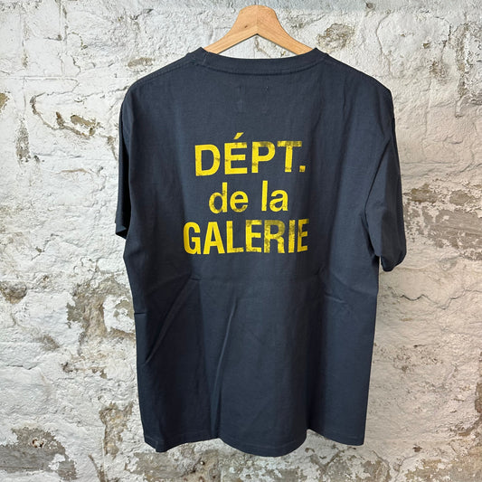 Gallery Dept Yellow Logo Navy T-shirt Sz S