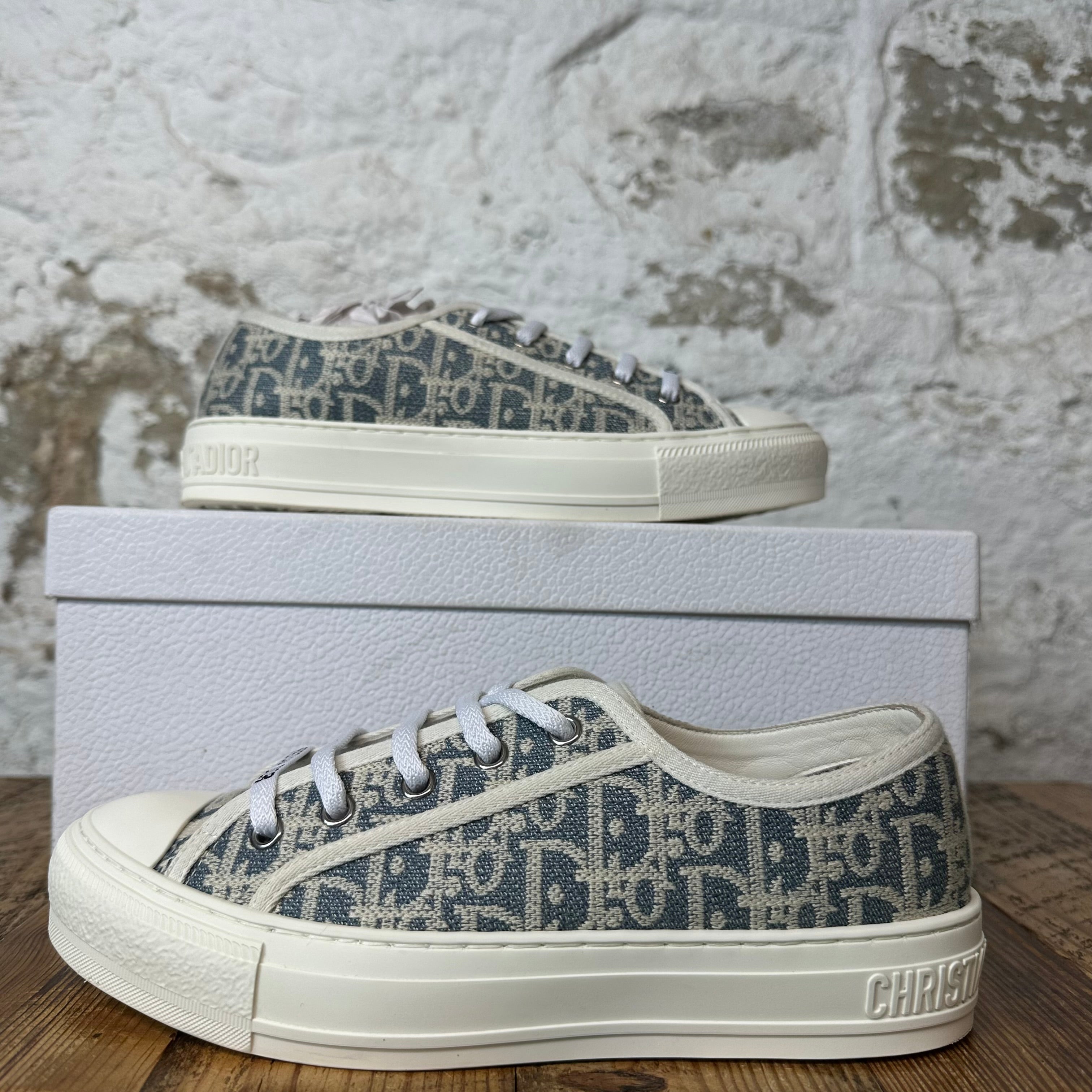 DIor Walk N Dior Chambray Monogram White Sneaker Sz 5 (37)