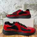 Prada Americas Cup Red Patent Black Sneaker Sz 9.5
