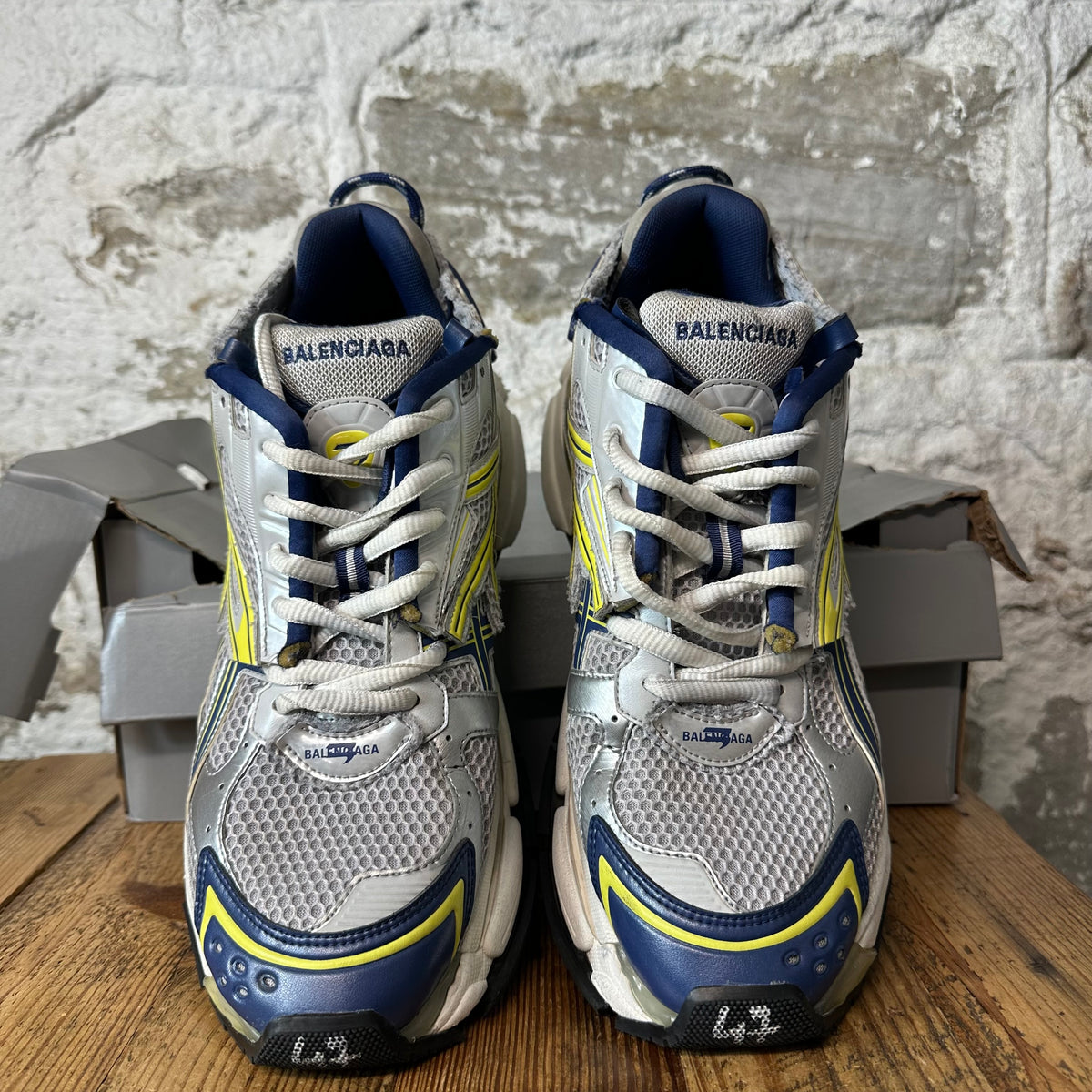 Balenciaga Runner Blue Yellow Grey Sneaker Sz 14 (47)