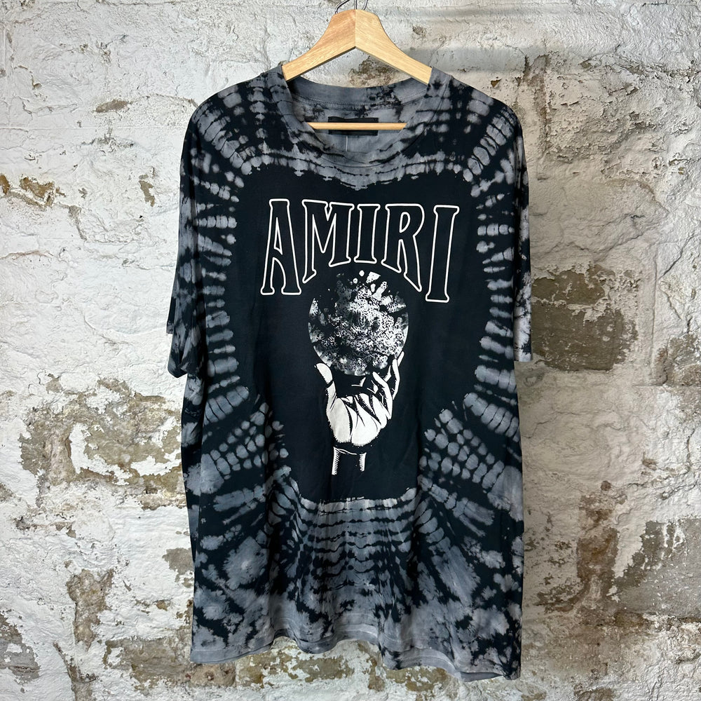 Amiri Hand Globe Black Tie Dye T-Shirt Sz XL
