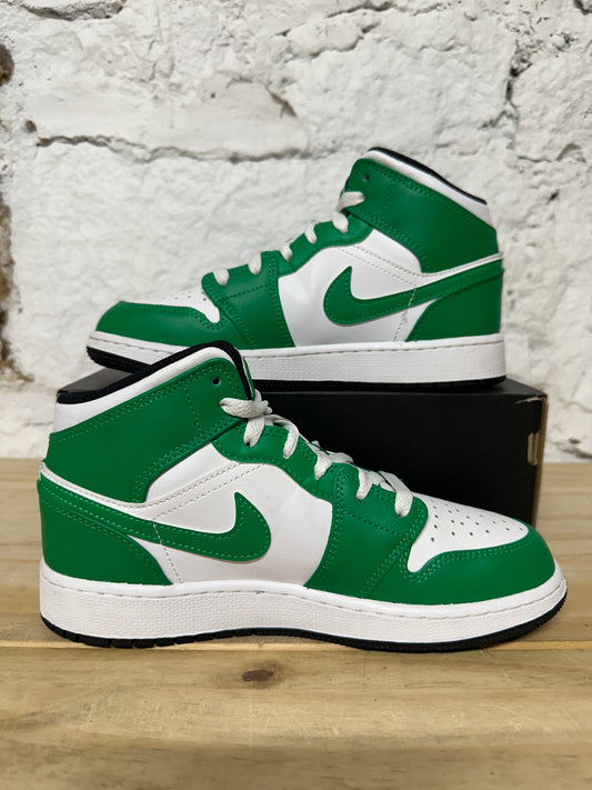 Air Jordan 1 Mid Lucky Green Sz 5Y