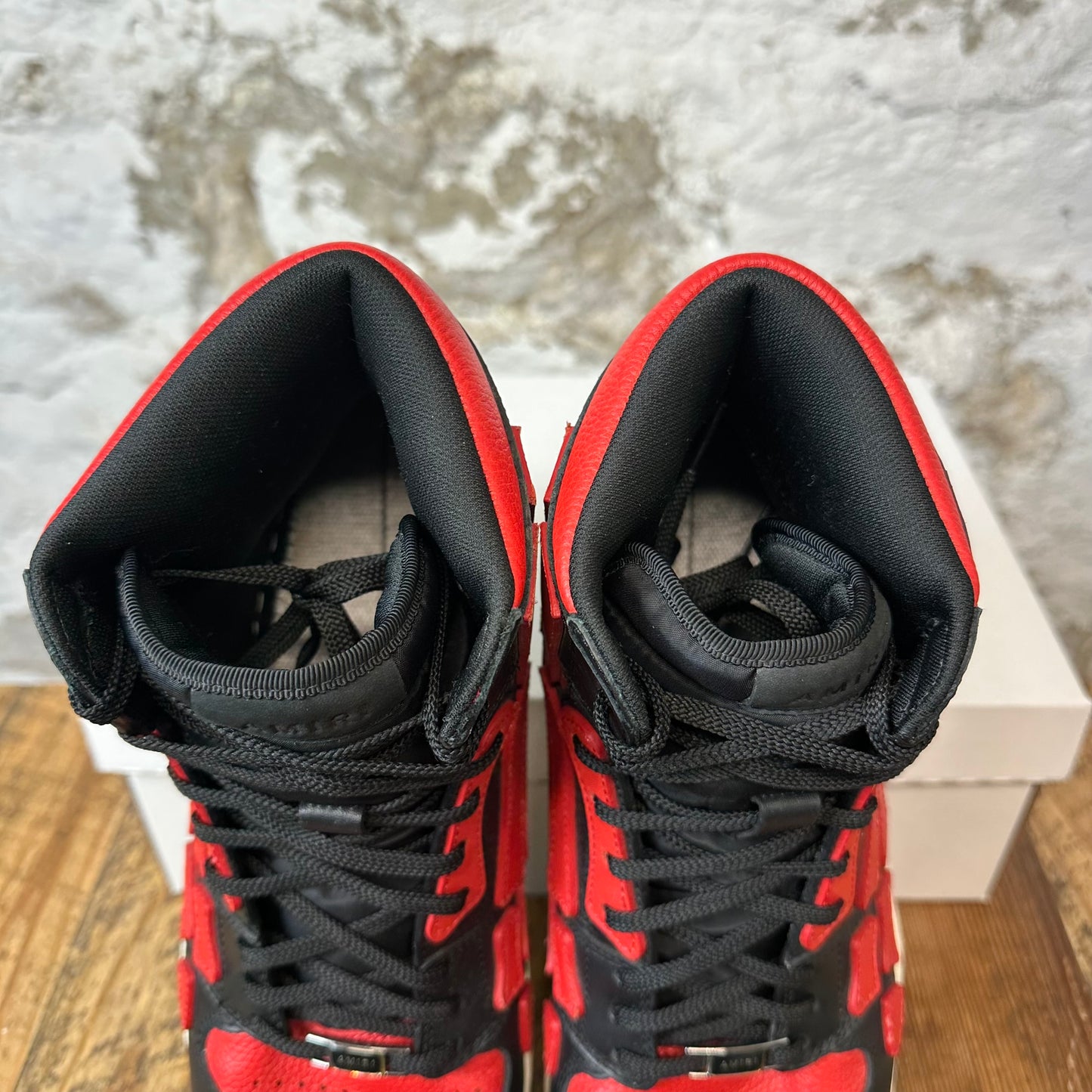 Amiri Red Skeleton Black High Sneaker Sz 13 (46) No Box