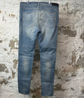 Amiri MX1 Red Suede Blue Denim Jeans Sz 40