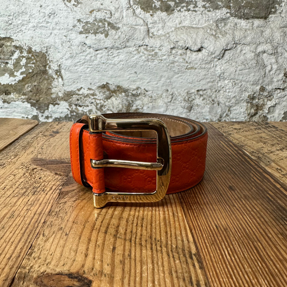 Gucci Orange GG Monogram Belt Sz (85/34)