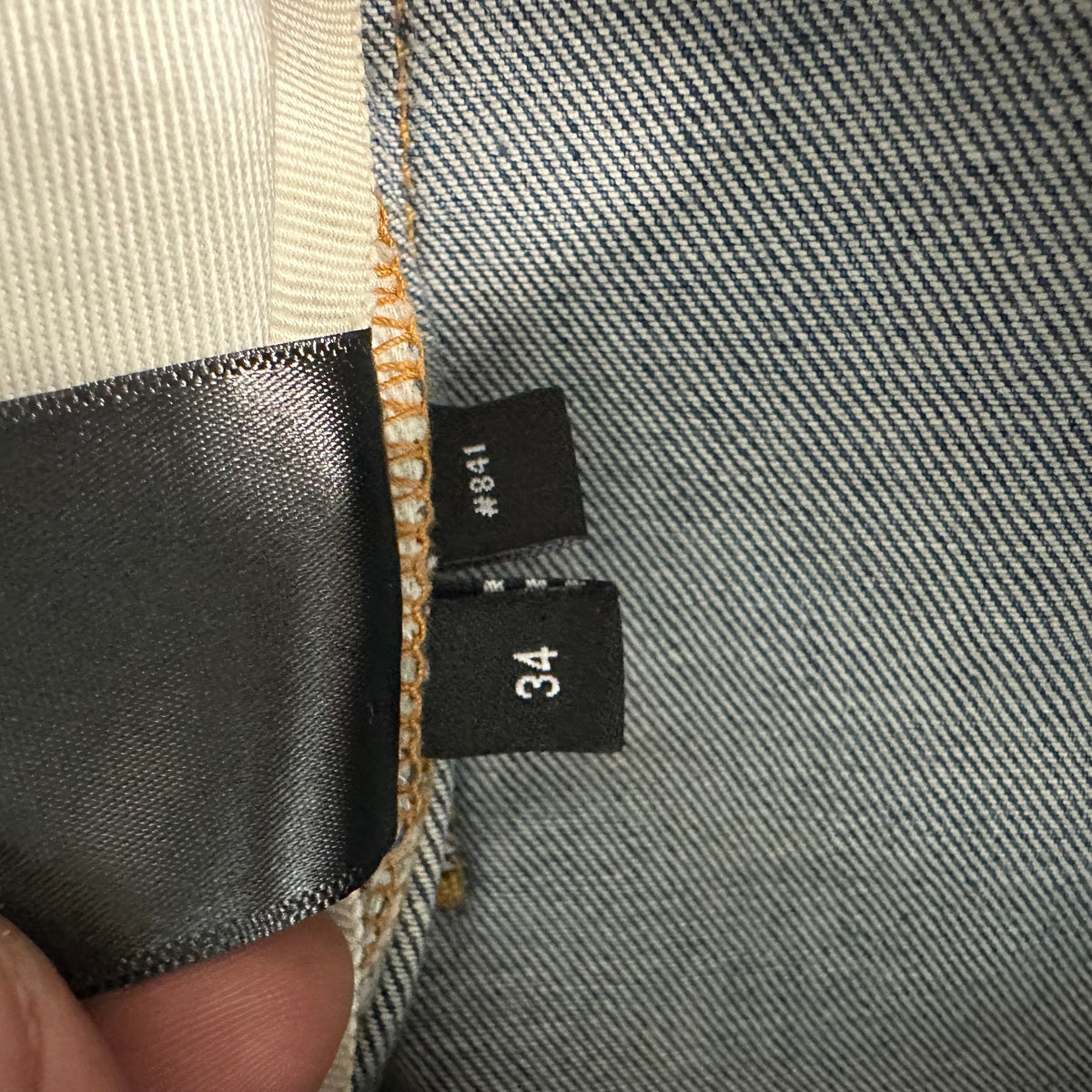 Amiri MX1 Indigo Paisley Blue Denim Jeans Sz 34