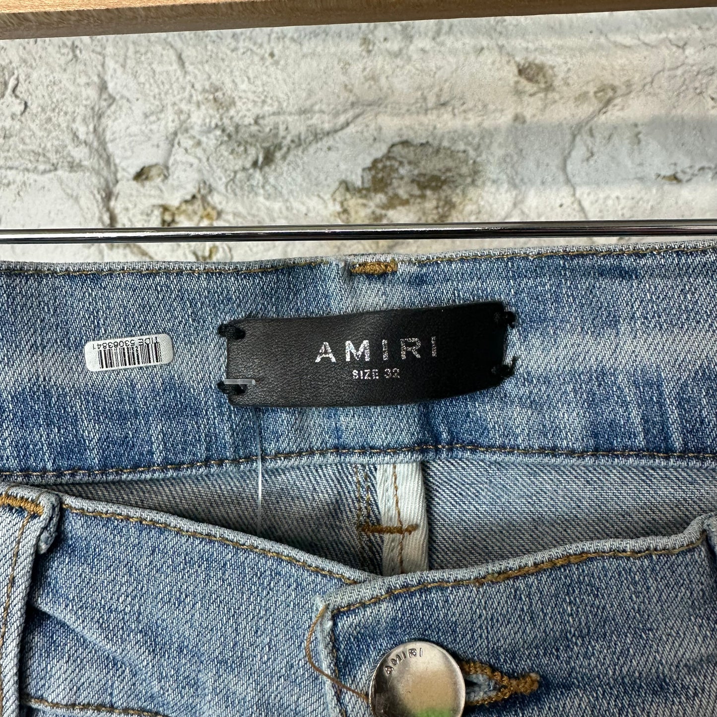Amiri Distressed Patched Blue Denim Jeans Sz 32