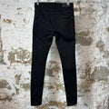 Amiri MX1 Black Leather Black Denim Jeans Sz 29