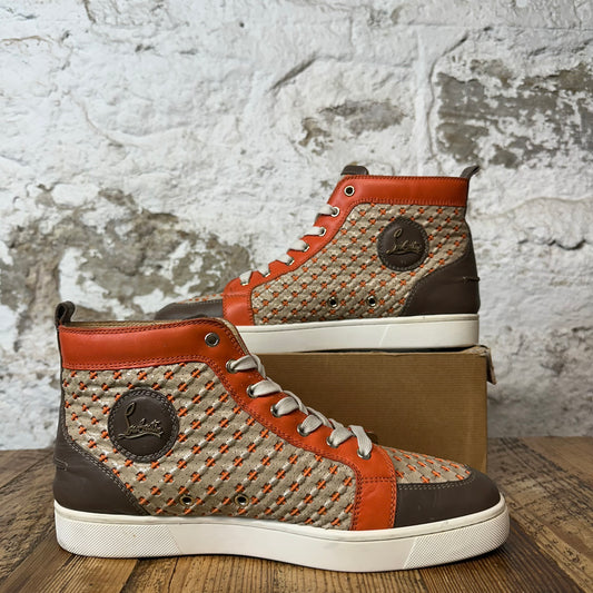 Christian Luboutin High Orange Beige Brown Sneaker Sz 11 (44)
