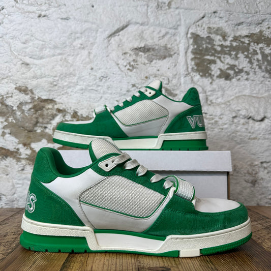 Louis Vuitton Green White Strap Trainer Sneaker Sz 11.5 (10LV) No Box