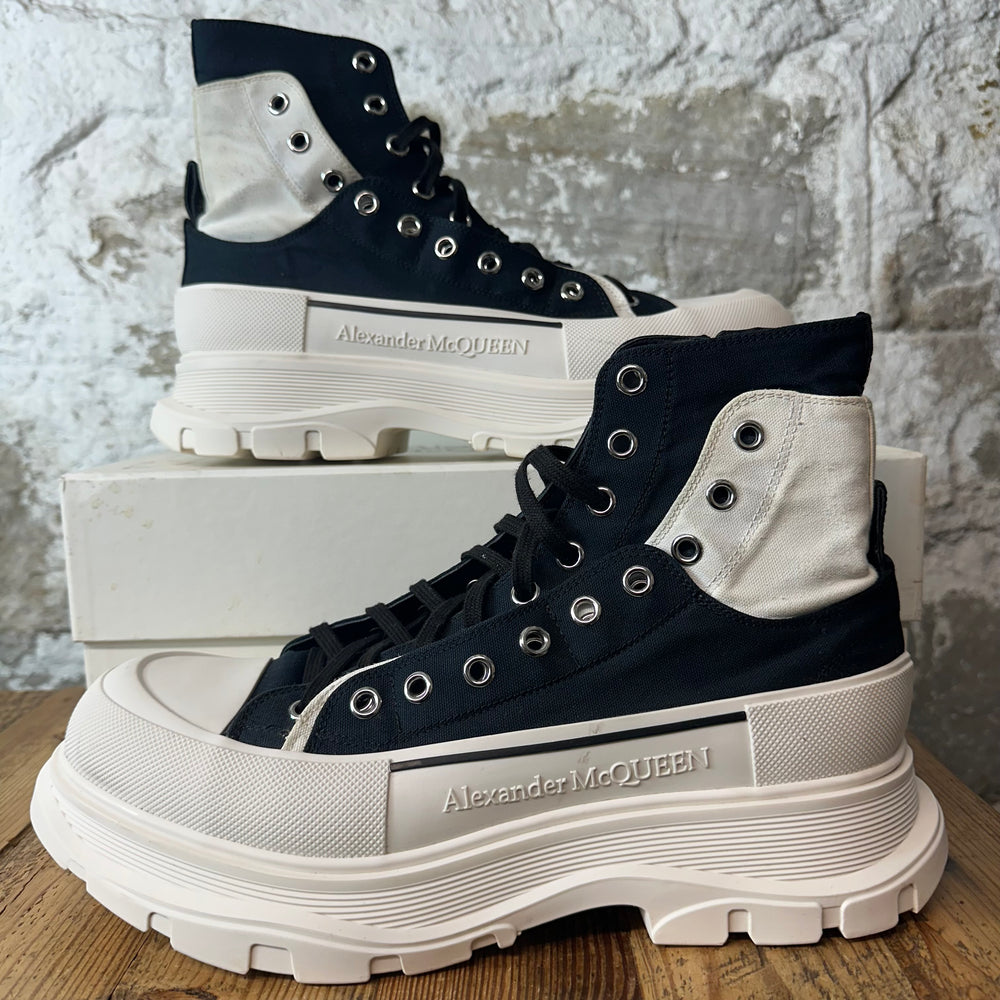 Alexander McQueen Black White Overlapping Tread Boot Sz 14 (47)