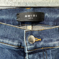 Amiri Knee Rip Dark Blue Denim Jeans Sz 36