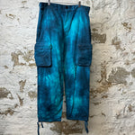 Off White Blue Tie Dye Cargo Pants Sz L