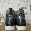 Christian Louboutin High Blue Silver Spike Sneaker Sz 12.5 (45.5)