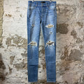 Amiri MX1 Aloha Patch Blue Denim Jeans Sz 32